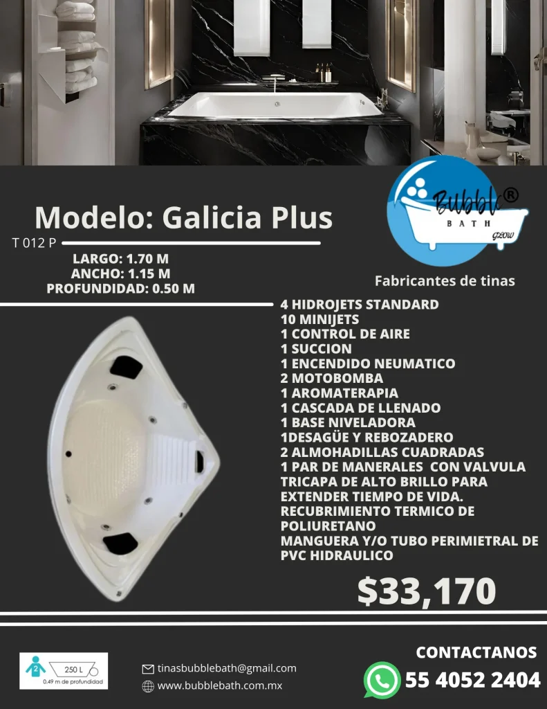 Lista de precios y catalogo de tinas y jacuzzis