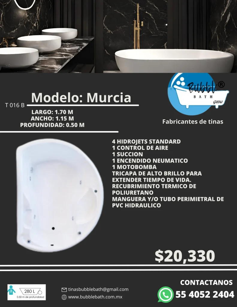 Lista de precios y catalogo de tinas y jacuzzis