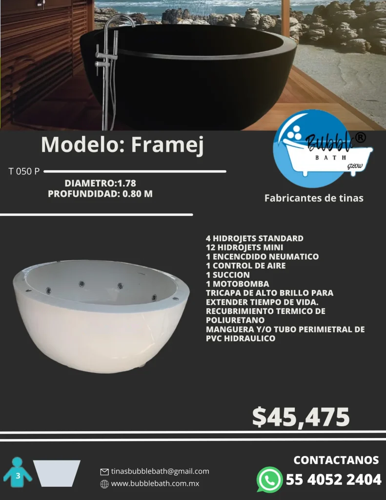 tina freestanding para 3 personas
