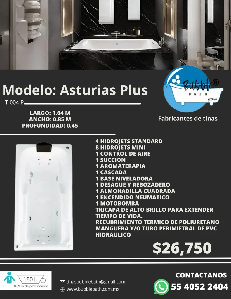 Lista de precios y catalogo de tinas y jacuzzis