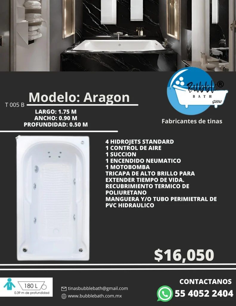 Lista de precios y catalogo de tinas y jacuzzis