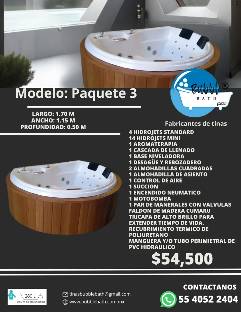 precio de tina doble con madera