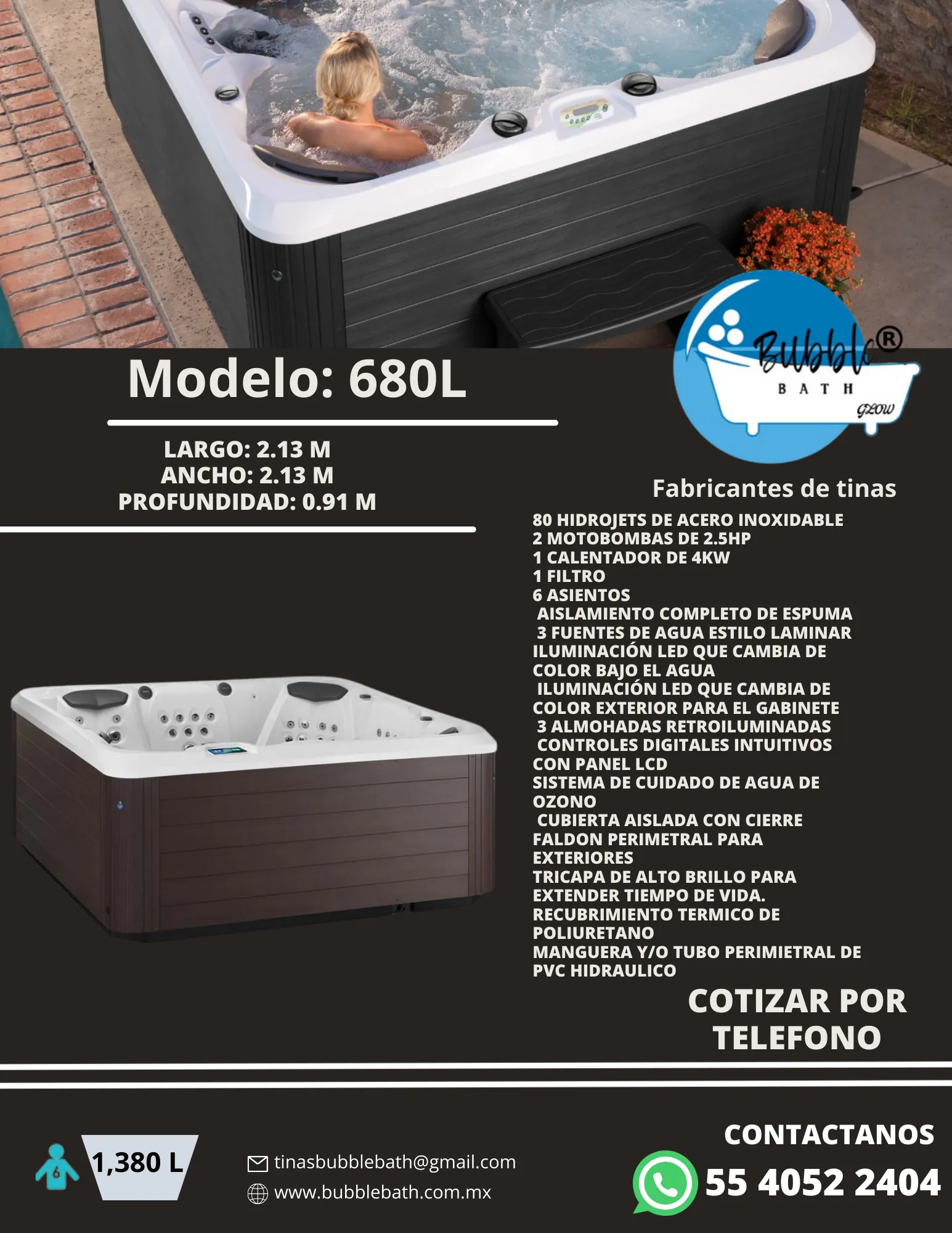 Jacuzzi Exterior 680L Bubble Bath