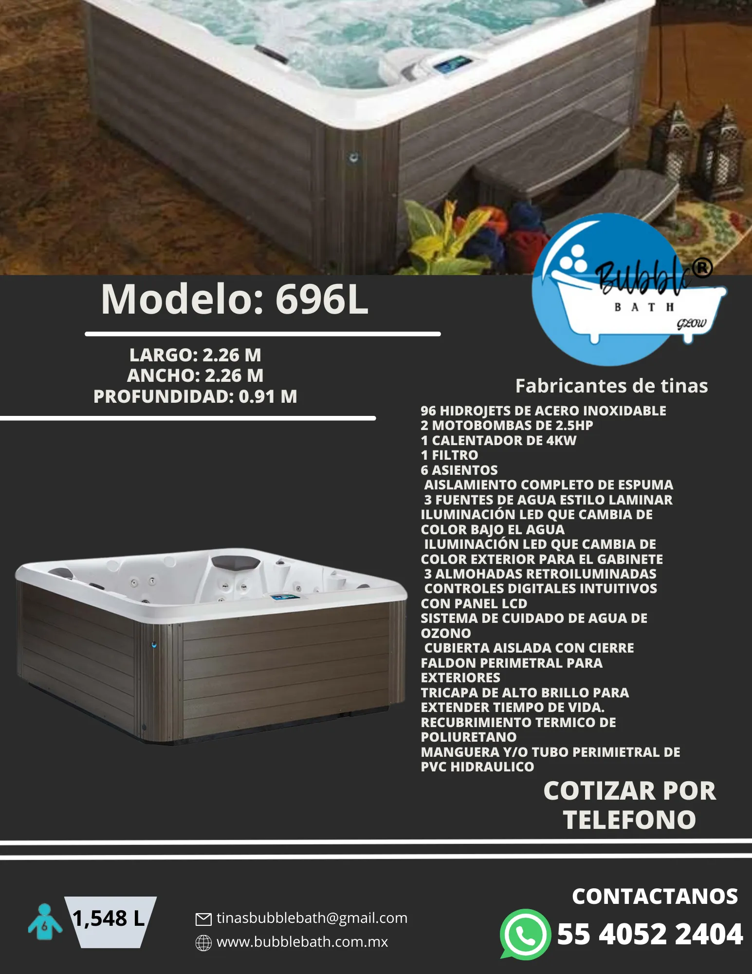 Jacuzzi Exterior 696L Bubble Bath