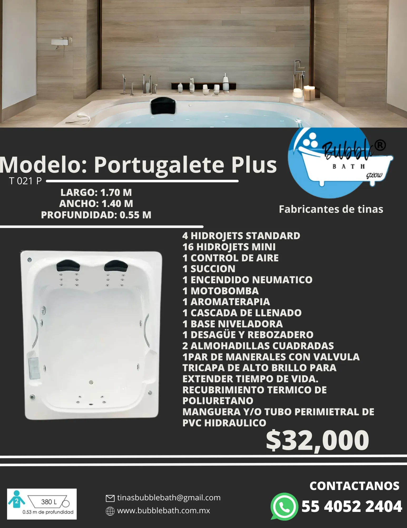 Tina Portugalete Plus Bubble Bath