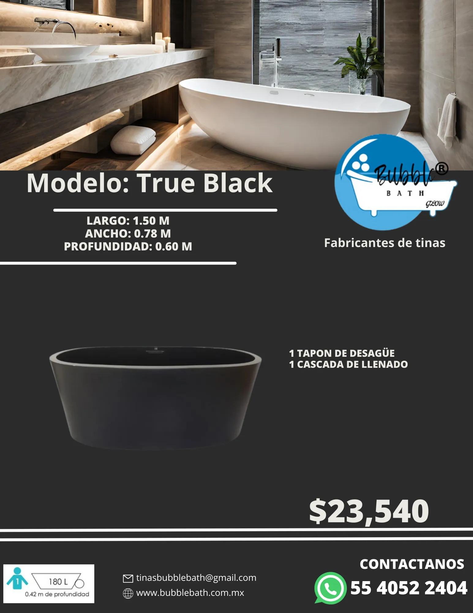 Tina True Black Bubble Bath